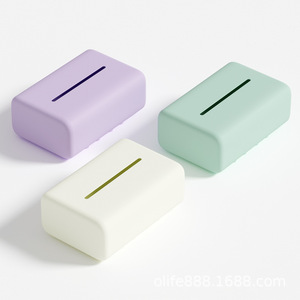 Porte-boîte à mouchoirs en silicone, distributeur de serviettes en papier pour bureau, maison, salle de bain, voiture - Product Image 1