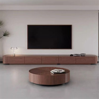 Meuble TV élégant de style mid-century moderne en bois, meuble TV vintage pour intérieurs de luxe