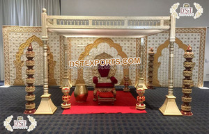 งานไม้งานฝีมือ Mandap งานไม้สำหรับงานแต่งงานที่ยอดเยี่ยมมีดีไซน์ทำจากไม้ของนักออกแบบ - Product Image 5