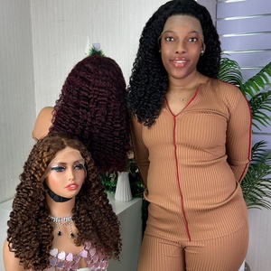 Perruque sans colle en cheveux humains bouclés style birman, avec dentelle frontale transparente et boucles en spirale, pour femmes - Product Image 5