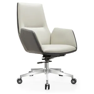 Medium Back Classical Office Chair In PU Leather