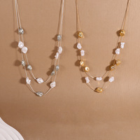 Collier long élégant Z&M Jewelry de style européen et américain, chaîne de pull tendance, accessoire de mode multi-couches avec pendentif hexagonal irrégulier en plastique