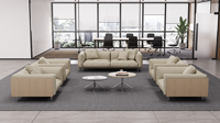 Ensemble de canapés de direction modernes et luxueux - Tissu écologique - Canapé en forme de L pour la maison, le bureau, la chambre, le salon et l'hôtel