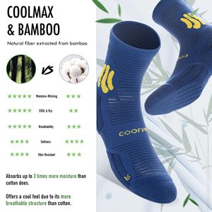 Chaussettes de course Coolmax avec logo personnalisé, chaussettes de course athlétiques rembourrées en tissu éponge, chaussettes de course de performance à <span class=keywords><strong>compression</strong></span> - Product Image 3