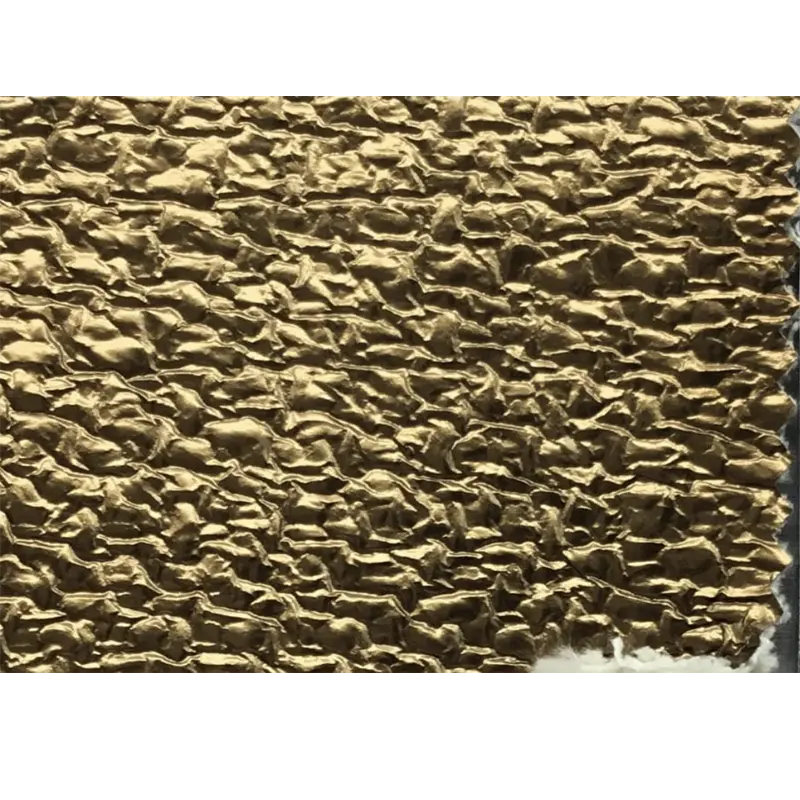 Ouro brilhante revestimento poliéster tecido ouro revestido tecido
