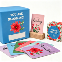 Jeu de cartes d'affirmations positives personnalisées avec boîte cadeau et support en bois OEM ODM pour l'amour-propre, la pleine conscience et le bien-être