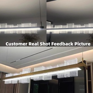 Lampadario LED Postmoderno Creativo in Acciaio Inox per Tavolo da Pranzo Lungo, Lampada a Sospensione Minimalista Moderna Nordica - Product Image 6