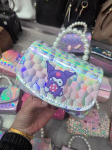 Borsa da principessa da ragazza con fiocco carino con perla cartone animato borsa a catena borsa diagonale all'ingrosso - Product Image 6