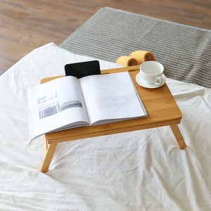 <b>Foldable</b> Bamboo Computer <b>Desk</b> Wood Study <b>Desk</b> For Bed Student Home Dormitory Use Simple Modern Design - Product Image 2