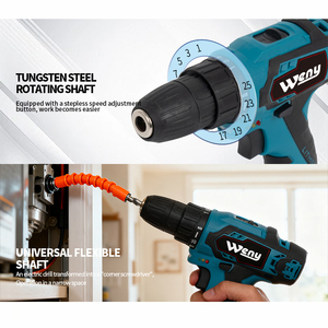 OEM/ODM Perceuse à percussion sans fil 21V, prix usine, application industrielle, vitesse variable, ensemble de 2 batteries, mandrin 10mm, usage domestique DIY - Product Image 4