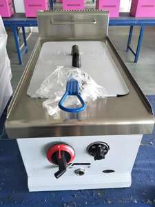 Friteuse à gaz commerciale 15L 4.5KW à panier unique avec thermostat pour poulet frit, frites, poisson et chips - Product Image 4