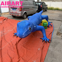 Lézard gonflable bleu décoratif publicitaire, gecko gonflable réaliste pour exposition