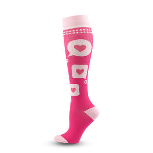 Calcetines <span class=keywords><strong>de</strong></span> Concientización sobre el Cáncer <span class=keywords><strong>de</strong></span> Mama, Calcetines <span class=keywords><strong>de</strong></span> Compresión con Lazo Rosa sobre la Pantorrilla para Mujer, Calcetines Deportivos - Product Image 6
