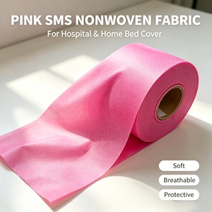 Tela No Tejida SMS Rosa de 23 g/m², Rollo de Tela No Tejida para Uso Médico, Hospitalario y Doméstico - Product Image 1