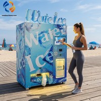 Distributeur d'eau et de glace intelligent 450 kg avec écran 21,5 pouces et filtration RO 5 étapes pour hôpitaux