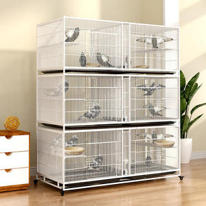 Cage à pigeons de course en fil de fer galvanisé à 4 niveaux de 2,1 m pour l'élevage et l'entraînement des <span class=keywords><strong>oiseaux</strong></span>, fournitures de qualité pour <span class=keywords><strong>oiseaux</strong></span> - Product Image 3