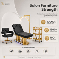 Table de massage chauffante de luxe réglable en hauteur avec 4 moteurs, lit de massage professionnel inclinable pour spa médical et mobilier de salon