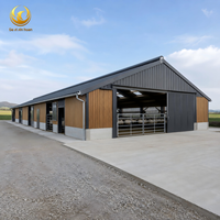 Bâtiment de ferme préfabriqué en acier pour bétail, abri pour animaux d'élevage, hangar pour ferme laitière, conception de ventilation, solution personnalisée