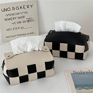 Boîte à mouchoirs de toilette carrée moderne en cuir PU, étui porte-poinçon de luxe, housse pour la maison et le bureau, nouveau design mignon pour les hôtels - Product Image 3