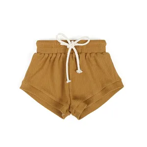 Latest Children Clothing Shorts Baby Rib Cotton Shorts Kids Summer Ribbed Shorts With Drawstring