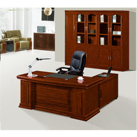 Bureau de direction modulaire en bois massif, en forme de L, avec plateau tournant, mobilier moderne pour PDG