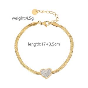 Bijoux de bracelet en acier inoxydable pour femmes avec bracelet de chaîne à maillons à la mode plaqué or indien de luxe pour mariage et anniversaire - Product Image 3