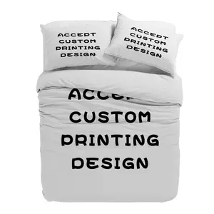 للبيع بالجملة غطاء لحاف مطبوع مخصص كيس وسادة طقم ملاءات سرير من 4 قطع