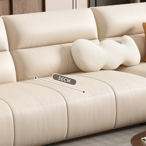 ชุดโซฟาหนังติดห้องนั่งเล่นสไตล์โมเดิร์นแบบมินิมอลลิสสำหรับใช้ในห้องนั่งเล่นทำจากหนังวัวแท้น้ำหนักเบาหรูหรา<span class=keywords><strong>แถว</strong></span>ตรงสามที่นั่งใหม่2025 - Product Image 2