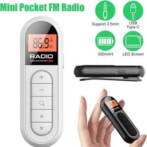 Radio Receptor FM Portátil Ultracompacto Recargable con Pantalla LCD Retroiluminada, Búsqueda con un Solo Botón, Carga Tipo C - Product Image 4