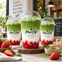 Gobelets en plastique PET transparents avec couvercles à bec verseur et trous pour pailles, logo personnalisé pour café glacé, café à emporter, restaurant