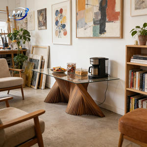 Mesa de Centro de Madera Maciza Convertible Personalizable de Alta Calidad con Diseño Europeo Moderno y Lujoso para el Hogar, la Oficina o el Hotel - Product Image 3