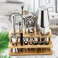Accessoires de service pour cocktails, ensemble d'outils de barman, kit de barman, ensemble de shakers à cocktails avec support