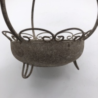 Panier suspendu vintage en fer vieilli, pot de fleurs décoratif en métal pour jardin, patio, ferme, décoration florale