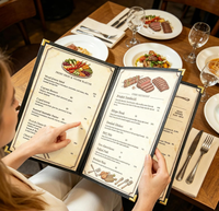 Cartes de menu de restaurant personnalisées imprimées sur plusieurs pages, inserts de menu alimentaire format lettre 8,5x11 pouces, couverture de livre de menu vendue séparément