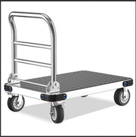 Carro de Plataforma Plegable Personalizado OEM con Ruedas Giratorias y Frenos, de Acero con Recubrimiento en Polvo, para Almacenamiento Industrial en Almacenes