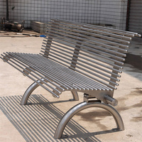 Bancs tubulaires d'extérieur pour parcs, mobilier urbain, chaises en métal commerciales, bancs de jardin en acier inoxydable, sièges de rue, bancs modernes