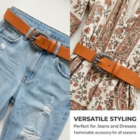 Ceinture en cuir PU de style vintage pour femme, ornée de diamants, avec boucle double C en strass