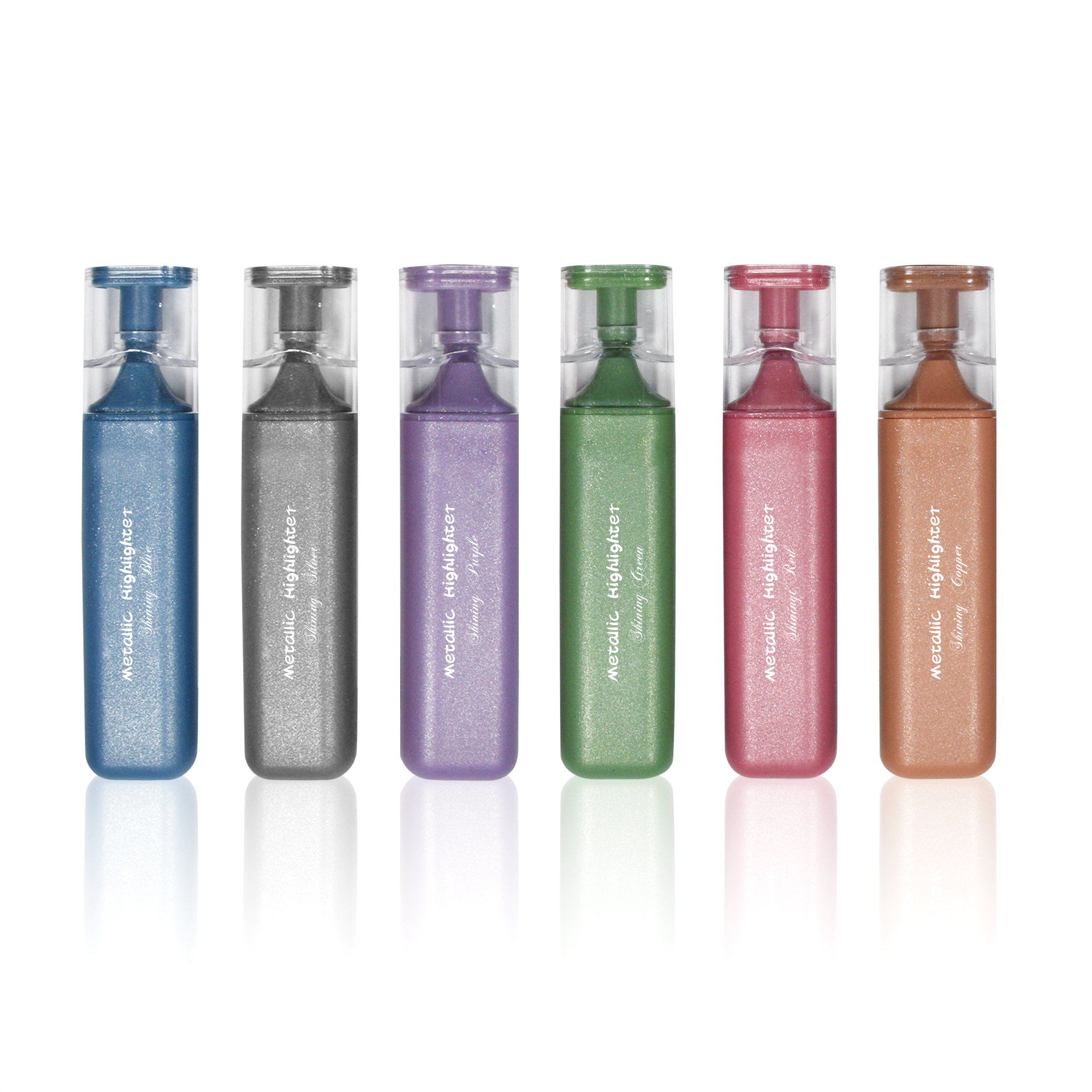 Набор металлических хайлайтеров-ассортимент из 10 тонких блестящих маркеров-хайлайтеров