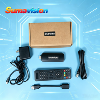 Sumavision OTT 2GB+16GB WiFi6 2T2R Quad Core 4K ARM Cortex A55 Android 15 TV Stick con Control Remoto por Voz BT y Soporte para Personalización