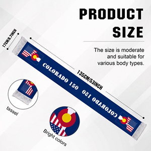 Écharpe du 150e anniversaire du Colorado 17x135 cm, Fournitures de double célébration du 250e anniversaire américain, Écharpe de la Fê<span class=keywords><strong>te</strong></span> de l'Indépendance - Product Image 2