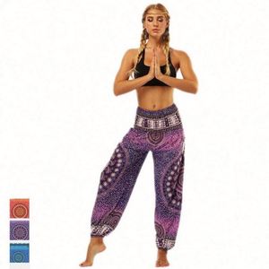 Pantalones de yoga tipo harem de chifón para mujer, OEM, de verano, con cintura elástica, holgados, estampados, hasta el tobillo, de cintura media, informales, de alta calidad y bajo precio. - Product Image 1
