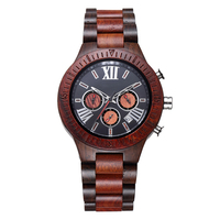 YS5586 Nature Connection Montre en bois Palette de bois de santal rouge avec bois terreux 22mm Mouvement à quartz Style simple entre pour