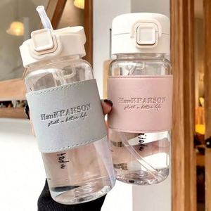 Bouteille en plastique personnalisée de 500 ml grande capacité avec paille, idéale pour les sports de plein air et résistante aux hautes températures – Vente en gros usine - Product Image 2