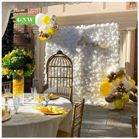 Mur de fleurs artificielles en soie GNW, rose blanche, pour mariage, toile de fond et chemin de table, taille personnalisable, durable