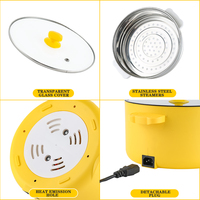 Poêle électrique de grande capacité Ensemble de casseroles en acier inoxydable 3,7 L