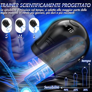 Masturbateur automatique de pénis pour hommes Sex Toy avec 10 modes de vibration Stimulateur de glande d'emballage à 360 ° Masturbateur masculin à écran LCD - Product Image 4