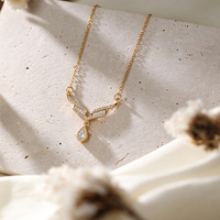Collier Fleur de Campanule SA en Acier Inoxydable Plaqué Or avec Breloque Feuille de Vigne Pavée pour Femme, Bijou Anti-ternissement, Meilleure Vente 2026