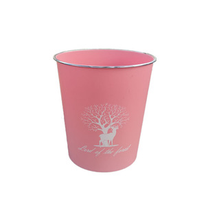 Colorful Cylindrical Trash Can Mixed Color Open Top Indoor Outdoor Use Kitchen Bathroom Office Wastebasket - Product Image 5