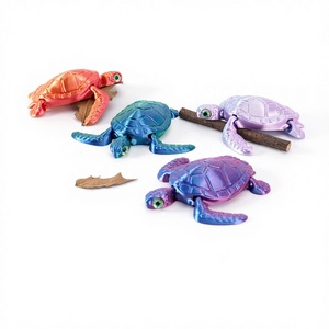 Ornement de tortue réaliste imprimé en 3D en PLA, best-seller transfrontalier, décoration mignonne pour aquarium, articulations mobiles intégrées, créatif - Product Image 1