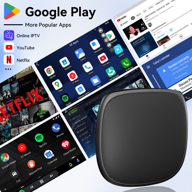 Wireless CarPlay Android Auto AI Box Android 13 Three-in-One Plug-and-Play Car-Computer Interconnection 8+128 Support YouTube